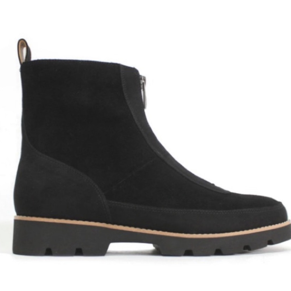 NEW Vionic Estilo Womens Ankle Boots Center Zip Black Waterproof Suede Size 7 - Picture 2 of 4